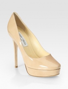 From the Jimmy Choo 24:7 Collection. Classic, comfortable and crafted in luxurious Italian patent leather.Self-covered heel, 5¼ (130mm) Self-covered platform, 1¼ (30mm) Compares to a 4 heel (100mm) Pointed toe Leather lining and sole Padded insole Made in ItalyOUR FIT MODEL RECOMMENDS ordering one half size up as this style runs small. 