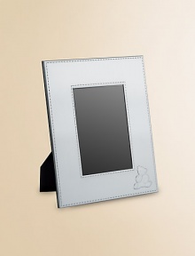From the Charlie Bear Collection. A sweet teddy accents one corner of this collectible silverplated frame. 4W X 6H Tarnish proof Glass and silverplate Dust clean Made in FranceDIMENSION INFORMATION3 X 4 (4 X 5 overall)4 X 6 (5 X 7 overall) From the Charlie Bear Collection. A sweet teddy accents one corner of this collectible silverplated frame. 4W X 6H Tarnish proof Glass and silverplate Dust clean Made in FranceDIMENSION INFORMATION3 X 4 (4 X 5 overall)4 X 6 (5 X 7 overall)