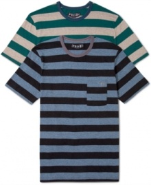 Stripes never go out of style, that's why this Voclom tee is a timeless addition to your shirt collection.