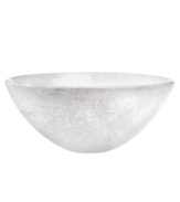 Speckled with frosty white, the Tellus crystal bowl makes a striking centerpiece for the dining room or coffee table. Its minimalist shape is perfect for holding hard candies or potpourri but looks simply stunning all on its own.