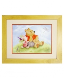 The picture of happiness, Sunny Day Smiles by Mark Cote captures a perfect moment between Disney's Winnie the Pooh and Piglet. A trail of Swarovski crystals follows a dragonfly that's caught their attention, sparkling amid vibrant watercolors. The picture of happiness, Sunny Day Smiles by Mark Cote captures a perfect moment between Disney's Winnie the Pooh and Piglet. A trail of Swarovski crystals follows a dragonfly that's caught their attention, sparkling amid vibrant watercolors.