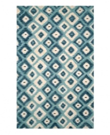 Drawing from early Indonesian textiles, this meticulously crafted Ikat pattern is dyed in brilliant color and updated for the modern home. Hand-tufted using Liora Manne's exclusive Lamontage weaving process, it offers ultimate durability for beauty that lasts in any setting. Drawing from early Indonesian textiles, this meticulously crafted Ikat pattern is dyed in brilliant color and updated for the modern home. Hand-tufted using Liora Manne's exclusive Lamontage weaving process, it offers ultimate durability for beauty that lasts in any setting.