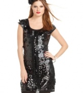 Heat up the night in XOXO's cap-sleeve mini dress. Dazzle them with plenty of shimmering sequins!