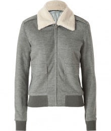 Rendered in warm wool, this bomber jacket will elevate your casual-cool ensembles - Spread collar, long sleeves with ribbed cuffs, epaulets, front zip closure, flap pockets, fitted, ribbed hem - Wear with a long sleeve tee, skinny jeans, and ankle boots Rendered in warm wool, this bomber jacket will elevate your casual-cool ensembles - Spread collar, long sleeves with ribbed cuffs, epaulets, front zip closure, flap pockets, fitted, ribbed hem - Wear with a long sleeve tee, skinny jeans, and ankle boots