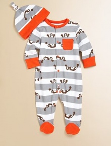 Your little one will go bananas for this precious cotton knit, adorned with cute monkeys and a matching hat.CrewneckLong sleevesSnap-frontPatch pocketBottom snapsCottonMachine washImported Please note: Number of buttons/snaps may vary depending on size ordered. Your little one will go bananas for this precious cotton knit, adorned with cute monkeys and a matching hat.CrewneckLong sleevesSnap-frontPatch pocketBottom snapsCottonMachine washImported Please note: Number of buttons/snaps may vary depending on size ordered.