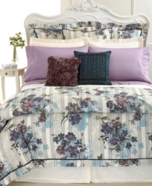 Artistically arranged ruffles create the look of an abstract garden in this decidedly feminine Court of Versailles lavender decorative pillow. Artistically arranged ruffles create the look of an abstract garden in this decidedly feminine Court of Versailles lavender decorative pillow.