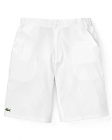 A premier athletic short with mesh panels at the inseam for enhanced breathability and maximum performance on and off the court.