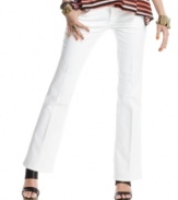 Flaunt your love of jeans of all stripes with this white wash, flare leg offering from Jolt!