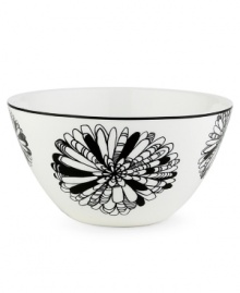 A graphic, kaleidoscope-inspired design featuring the timeless shades of black and white lends any gathering sophistication. Designed to mix and match with the coordinating collection. Not shown. A graphic, kaleidoscope-inspired design featuring the timeless shades of black and white lends any gathering sophistication. Designed to mix and match with the coordinating collection. Not shown.