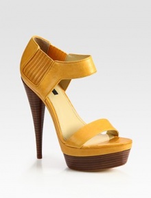 Heightened by a stacked heel, this leather go-to has comfortable elastic side gores and a sturdy platform. Stacked heel, 6 (150mm)Stacked platform, 2 (50mm)Compares to a 4 heel (100mm)Leather upperLeather lining and solePadded insoleImportedOUR FIT MODEL RECOMMENDS ordering one half size up as this style runs small. 