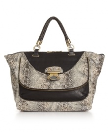 Be the picture of posh perfection with this sleek tote by Oivia and Joy. Goldtone hardware, unique zipper trim and pretty braided handles add the perfect finishing touches to this dashing design. Be the picture of posh perfection with this sleek tote by Oivia and Joy. Goldtone hardware, unique zipper trim and pretty braided handles add the perfect finishing touches to this dashing design.