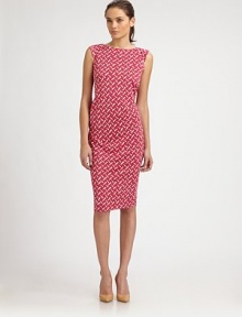 Quirky print and modern cap sleeves renew this silk jersey silhouette. BoatneckCap sleevesAbout 26 from natural waistSilk jerseyDry cleanImportedModel shown is 5'10 (177cm) wearing US size 2. Quirky print and modern cap sleeves renew this silk jersey silhouette. BoatneckCap sleevesAbout 26 from natural waistSilk jerseyDry cleanImportedModel shown is 5'10 (177cm) wearing US size 2.
