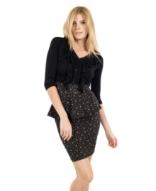 Swathe yourself in roses with this peplum skirt from Betsey Johnson that's garden party pretty – and figure-flattering too!