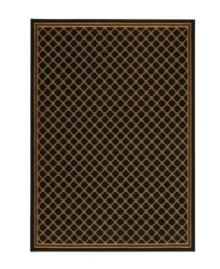 An inviting trellis pattern graces a rich, black background. The perfect selection for contemporary and traditional homes. Woven in premium worsted New Zealand wool and specially dyed for a rich handmade look. An inviting trellis pattern graces a rich, black background. The perfect selection for contemporary and traditional homes. Woven in premium worsted New Zealand wool and specially dyed for a rich handmade look.