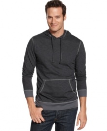 The perfect casual topper to your favorite pair of jeans, this Alfani hoodie is as cool as it is comfortable. The perfect casual topper to your favorite pair of jeans, this Alfani hoodie is as cool as it is comfortable.