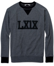 Spelling it out: Celebrating the birth of designer Sean Combs in 1969, Sean John puts the number 69 in Roman numerals across the front of this crew neck fleece. Spelling it out: Celebrating the birth of designer Sean Combs in 1969, Sean John puts the number 69 in Roman numerals across the front of this crew neck fleece.