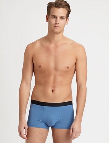 Exceptionally soft, slim-fitting style set in lightweight, elasticized microfiber.Elastic waist bandFlat front90% polyamide/10% elastaneMachine washImported Exceptionally soft, slim-fitting style set in lightweight, elasticized microfiber.Elastic waist bandFlat front90% polyamide/10% elastaneMachine washImported