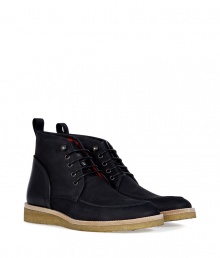 Finished with a cool crepe sole, Marc Jacobs navy suede boots are a must for contemporary casual looks - Rounded toe, waxed cotton laces, tonal leather counter, pull tab, cream stitched natural leather welt, crepe rubber sole - Team with favorite jeans, or for a modern-preppy edge, with chic colored cords Finished with a cool crepe sole, Marc Jacobs navy suede boots are a must for contemporary casual looks - Rounded toe, waxed cotton laces, tonal leather counter, pull tab, cream stitched natural leather welt, crepe rubber sole - Team with favorite jeans, or for a modern-preppy edge, with chic colored cords