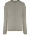 Bring refined style to any look with this luxe cashmere-blend sweater from Vince - Crew neck, long sleeves, slim fit, ribbed cuffs and hem - Wear with trousers, chinos, or straight leg jeans