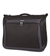 Your trip is already planned out when your clothes and accessories are organized and kept wrinkle-free for you by a garment bag that offers hanger clip, multiple pockets and an extender panel for remarkable structure in the unpredictable world of travel. 10-year warranty. (Clearance)