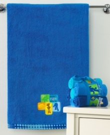 To bath time and beyond! This playful washcloth set makes cleaning up fun with soft terry in solid shades of blue. Featuring accent embroidery of your favorite Disney Toy Story characters on three of the towels. To bath time and beyond! This playful washcloth set makes cleaning up fun with soft terry in solid shades of blue. Featuring accent embroidery of your favorite Disney Toy Story characters on three of the towels.