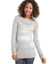 Sheer stripes and a beautifully ribbed neckline add endless charm to this cozy every day sweater from JJ Basics! Sheer stripes and a beautifully ribbed neckline add endless charm to this cozy every day sweater from JJ Basics!