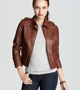 Accelerate into the new season with a faux-leather AK Anne Klein jacket flaunting a sleek moto-inspired silhouette. Slip it on and send your everyday style into overdrive.