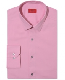 Get the most modern look with Alfani Spectrum. This slim-fit dress shirt instantly streamlines your look.