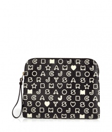 Bring chic appeal to your trusty tablet with this quirky-cool logo case from Marc by Marc Jacobs - Top zip closure, all-over logo print, side carrying strap - Perfect for work, travel, or as a thoughtful gift for your tech-savvy girlfriend