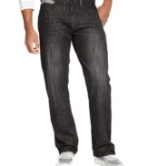 Bring some workman-like style to your denim look with these relaxed-fit utility jeans from Sean John.