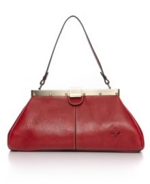 This sweet satchel showcases bold metal detailing for the perfect combination of tough and tender. Adorned with heavy stitching and an embossed floret, this stand-out style will make heads turn.