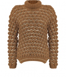 Beat the cold weather fashion doldrums with this chunky lurex turtleneck from Schumacher - Rolled turtleneck, long sleeves, curved hem with side vents, chunky circular patterned knit - Style with skinny jeans or leather leggings, a modern parka, and lace-up high heel booties Beat the cold weather fashion doldrums with this chunky lurex turtleneck from Schumacher - Rolled turtleneck, long sleeves, curved hem with side vents, chunky circular patterned knit - Style with skinny jeans or leather leggings, a modern parka, and lace-up high heel booties