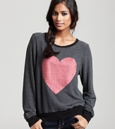 Fall in love with this slouchy-chic WILDFOX sweatshirt, featuring a sparkling glitter heart.