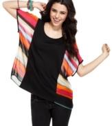 Shake up your daytime style with this technicolor dream top from REIGN, where hue-tiful stripes and an oversized fit make fashion magic!