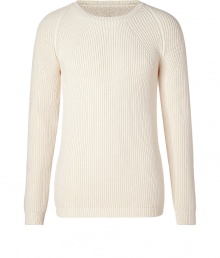 A contemporary take on the classic pullover, Jil Sanders modern ribbed sweater is as versatile as it is chic - Round neckline, raglan ribbed long sleeves - Slim fit - Wear with a button-down, tailored trousers and lace-ups A contemporary take on the classic pullover, Jil Sanders modern ribbed sweater is as versatile as it is chic - Round neckline, raglan ribbed long sleeves - Slim fit - Wear with a button-down, tailored trousers and lace-ups