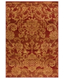 A sophisticated Damask design is brilliantly rendered in crisp golds and warm crimson in the Northport area rug from Kenneth Mink. Made in the USA of dense, yet luxuriously soft polypropylene, this area rug withstands heavy traffic with enduring style. A sophisticated Damask design is brilliantly rendered in crisp golds and warm crimson in the Northport area rug from Kenneth Mink. Made in the USA of dense, yet luxuriously soft polypropylene, this area rug withstands heavy traffic with enduring style.