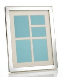 Create an homage to a special day or time in your life with this 5-photo collage frame from Martha Stewart Collection. A silver-plated rim adds modern polish to your presentation, contrasting a simple, cream-colored mat. Create an homage to a special day or time in your life with this 5-photo collage frame from Martha Stewart Collection. A silver-plated rim adds modern polish to your presentation, contrasting a simple, cream-colored mat.