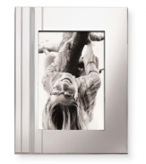 Charming and understated, kate spade silver-plated Library Stripe frames are etched with clean vertical stripes of varying widths that work equally well in salon or boudoir.