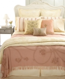 Beadwork-inspired fringed panels adorn this cream sham from The Imperial collection, lending a divinely opulent touch to your bedding. Beadwork-inspired fringed panels adorn this cream sham from The Imperial collection, lending a divinely opulent touch to your bedding.