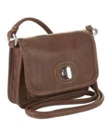 Fossil's casual and easy to wear Mini Mini combines the compactness of a wallet with the functionality of a crossbody silhouette.