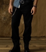 Crafted in ultra-comfortable, overdyed black denim, the classic slim-fitting Blackburn jean exudes downtown character.
