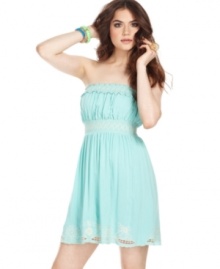 With its smocked style and super sweet embroidery, this dress from American Rag is a delightfully girlish number! With its smocked style and super sweet embroidery, this dress from American Rag is a delightfully girlish number!