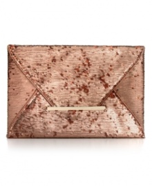 Let your evening style shine through with this glimmering sequin clutch from BCBGMAXAZRIA. Instantly alluring and impossibly chic, the slim envelope design discretely stows phone, cash, cards and favorite lip gloss. Let your evening style shine through with this glimmering sequin clutch from BCBGMAXAZRIA. Instantly alluring and impossibly chic, the slim envelope design discretely stows phone, cash, cards and favorite lip gloss.