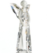 A perfect harmony of fine porcelain and exquisite crystal, the Alina angel figurine from Swarovski accents holiday homes with ethereal beauty.