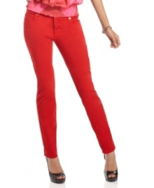 Dare to pop in these fire hot skinny jeans from Baby Phat – a bold-colored variation to your trusty blues! (Clearance) Dare to pop in these fire hot skinny jeans from Baby Phat – a bold-colored variation to your trusty blues! (Clearance)