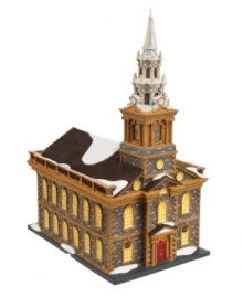 Enjoy the unrivaled spirit in New York City at Christmastime... right at home! St. Paul's Chapel dusted in a romantic covering of snow defines a busy cityscape. Towering above its surroundings, this iconic church features beautiful details that represent years of history and hope for the season. Enjoy the unrivaled spirit in New York City at Christmastime... right at home! St. Paul's Chapel dusted in a romantic covering of snow defines a busy cityscape. Towering above its surroundings, this iconic church features beautiful details that represent years of history and hope for the season.