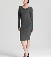 Work this Donna Karan New York drape dress for a fresh fall look and make a modern statement that commands attention from desk to dinner.