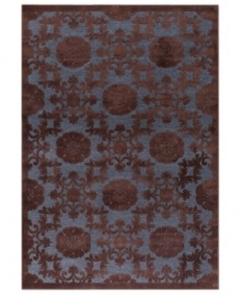 Lose yourself in the spellbinding look and unbelievably plush feel of Couristan's Pave Bezel Medallion rug. Woven of a luxe blend of viscose, silk and chenille for one-of-a-kind texture and high-low carved effect, the medallion-patterned rug is rendered in rich chestnut and lapis hues to add high style to any room. Lose yourself in the spellbinding look and unbelievably plush feel of Couristan's Pave Bezel Medallion rug. Woven of a luxe blend of viscose, silk and chenille for one-of-a-kind texture and high-low carved effect, the medallion-patterned rug is rendered in rich chestnut and lapis hues to add high style to any room.