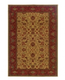 A long runner that's ideal for hallways or entryways. A modern take on antique tapestries, the Everest Tabriz Gold area rugs feature a floral blend of red flowers and leafy silhouettes set against a beige background, and an ornate burgundy border. Fashioned using the most advanced method available for heat-set polypropylene, this super-dense power-loom weave creates a natural appearance without sacrificing the soft luxury finish of hand-woven rugs. One-year limited warranty (defects due to manufacturing). A long runner that's ideal for hallways or entryways. A modern take on antique tapestries, the Everest Tabriz Gold area rugs feature a floral blend of red flowers and leafy silhouettes set against a beige background, and an ornate burgundy border. Fashioned using the most advanced method available for heat-set polypropylene, this super-dense power-loom weave creates a natural appearance without sacrificing the soft luxury finish of hand-woven rugs. One-year limited warranty (defects due to manufacturing).