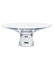 Made of pure Swarovski crystal, the Crystalline bowl has a broad rim and shallow surface, making it the ultimate pedestal for chocolates, fruit or floating candles. A fully faceted base and stem of chatons provide a lifetime of mesmerizing sparkle. Made of pure Swarovski crystal, the Crystalline bowl has a broad rim and shallow surface, making it the ultimate pedestal for chocolates, fruit or floating candles. A fully faceted base and stem of chatons provide a lifetime of mesmerizing sparkle.